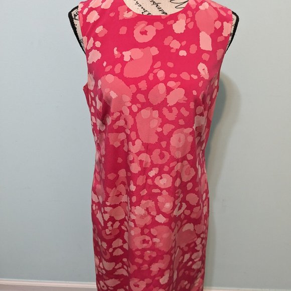 Ann Taylor  Pink Silk Floral Sheath Dress Size 4 - Picture 1 of 4